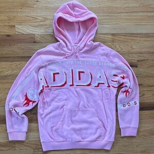 Adidas Soccer Scarf Pullover Hoodie Women’s Medium Pink Oversized Unisex